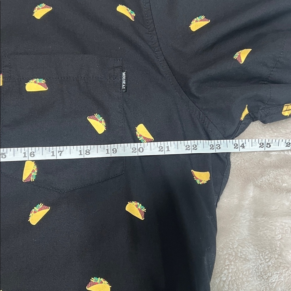 Molokai Taco Button Down Shirt Men’s XL • Black Novelty Print • 100% Cotton - Picture 5 of 9